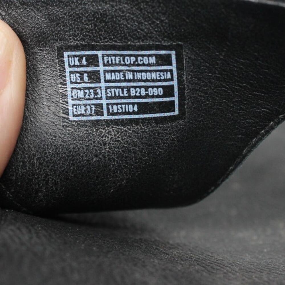 Fitflop The Skinny Women's Size US 6 Black Leather Thong Sandals Shoes B28-090 - Picture 8 of 8